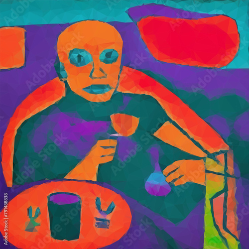 Man sitting at a table with...