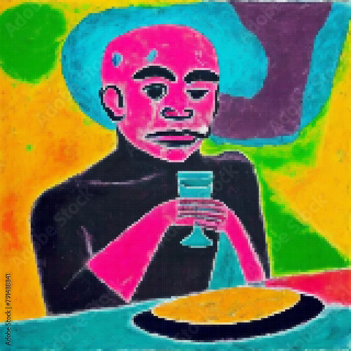Man sitting at a table with...