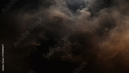 Smoke Brown dark fog mist background. smoke cloud field dust Background