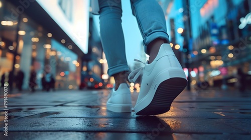  Each step is a statement, as fashion enthusiasts navigate the urban landscape with confidence. 