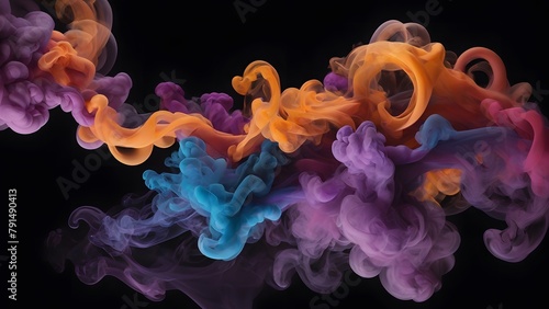 Multicolored liquid, melting abstract style, isolated plain background.