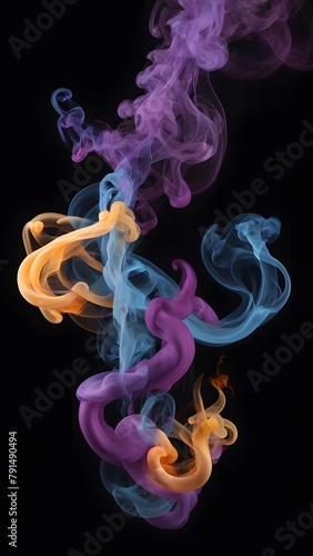 Multicolored liquid, melting abstract style, isolated plain background.