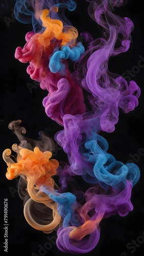 Multicolored liquid, melting abstract style, isolated plain background.