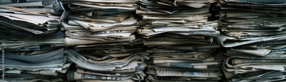 Printed Communication Relics: Heap of Old Broadsheets Printed Communication Relics: Heap of Old Broadsheets