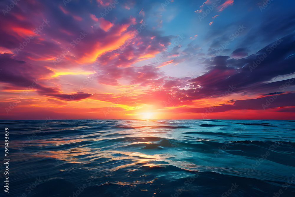 Obraz premium sunset sky and ocean nature background