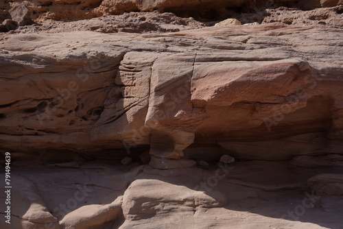 Closeup of rocks in Red Canyon, Geological nature park, near Eilat, Israel