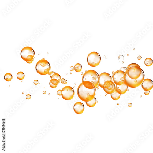 orange bubbles collagen isolated transparent, Generative AI