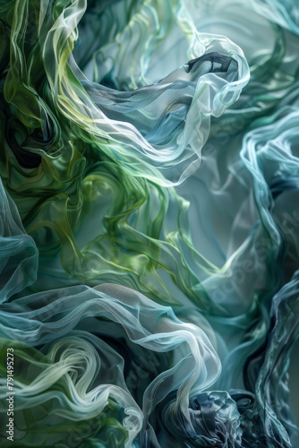 Green and blue clothes swirl together  pattern for background