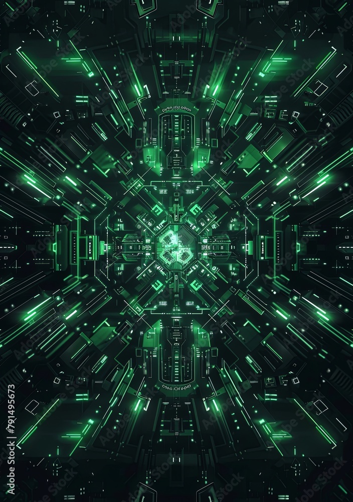 abstract digital background, cyberpunk style, green neon lights, geometric shapes, dark black and white color scheme abstract digital background, cyberpunk style, green neon lights, geometric shapes, dark black and white color scheme