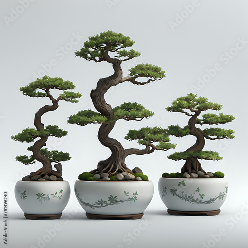 bonsai tree isolated on white background