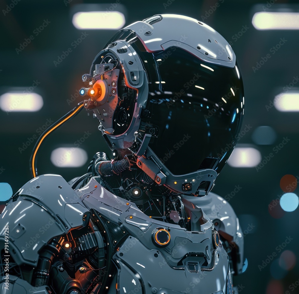 Modern futuristic robot human assistant Modern futuristic robot human assistant
