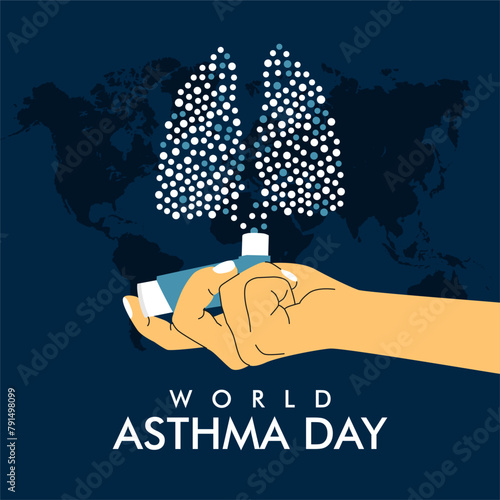 vector world asthma day poster template