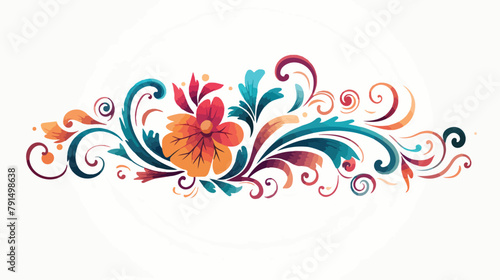 Decorative text divider in outlines 2d flat cartoon