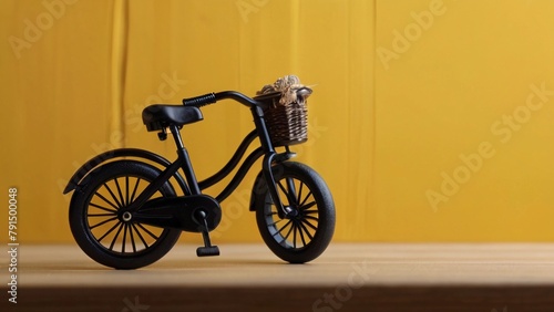 Bikes with Simple yellow background,Fatbike, fat bike Detailed bicycle with thick tires on a khaki background, Bicycle silhouette on yellow background. Generative AI photo