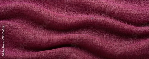 Maroon linen fabric with abstract wavy pattern. Background and texture for design, banner, poster or packaging textile product. Closeup. with copy space 