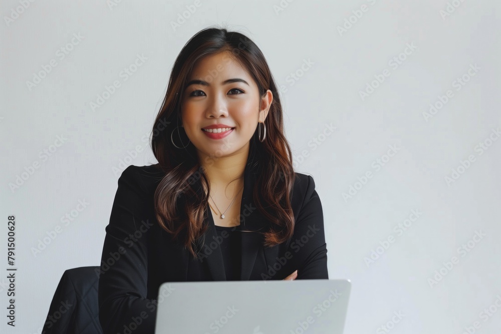 Asian businesswoman working with laptop in a office