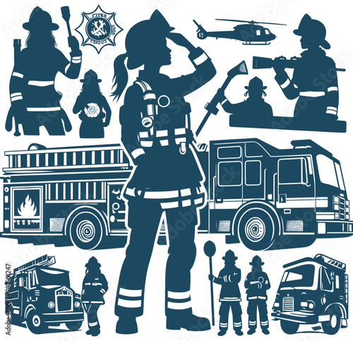 American Flag Fire Truck Vector File , Firefighter Vector, Firefighter Truck, fire truck silhouette fire truck, Firetruck Fireman SVG ,Maltese Cross Svg