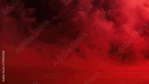 Smoke Red dark fog mist background. smoke cloud field dust Background