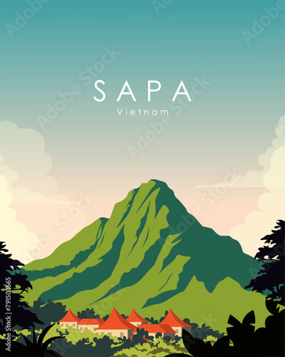 Sapa Vietnam travel poster