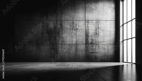壁　コンクリート　暗い　亀裂　ドラマチック　光　影 photo