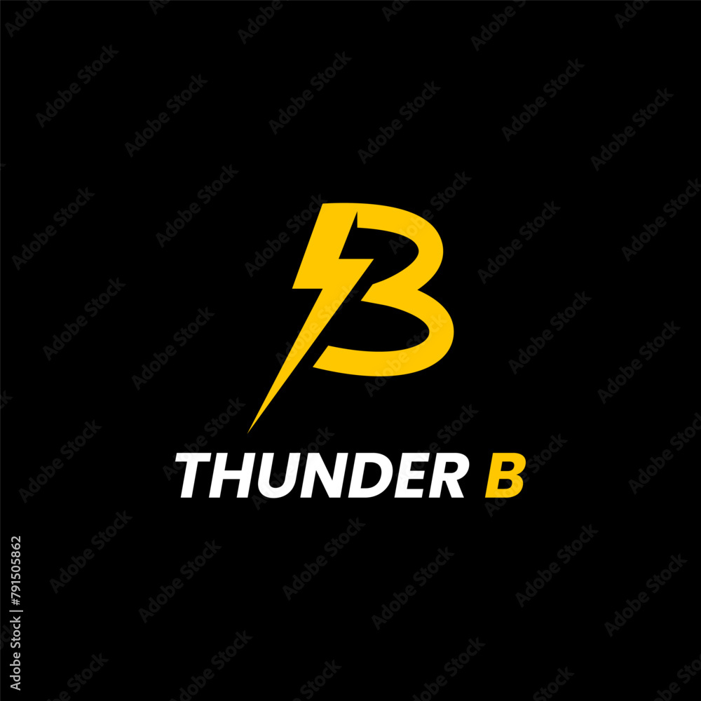 Thunder B logo. a bold, stylized letter Thunder B logo. a bold, stylized letter