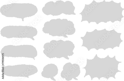 アナログ風 手描きのセリフふきだしセット