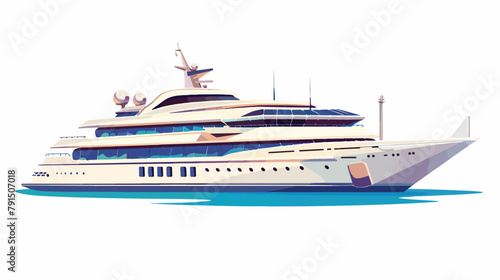 Luxury cruise ship isolated. Vector flat style illustrations