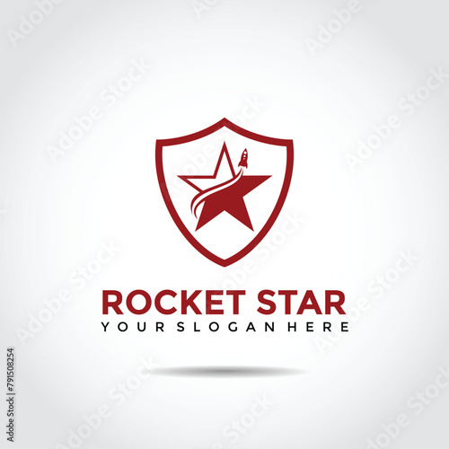 Rocket Star Logo Template. Rocket, Shield and Star image Free Download Rocket Star Logo Template. Rocket, Shield and Star image - GFXLoad