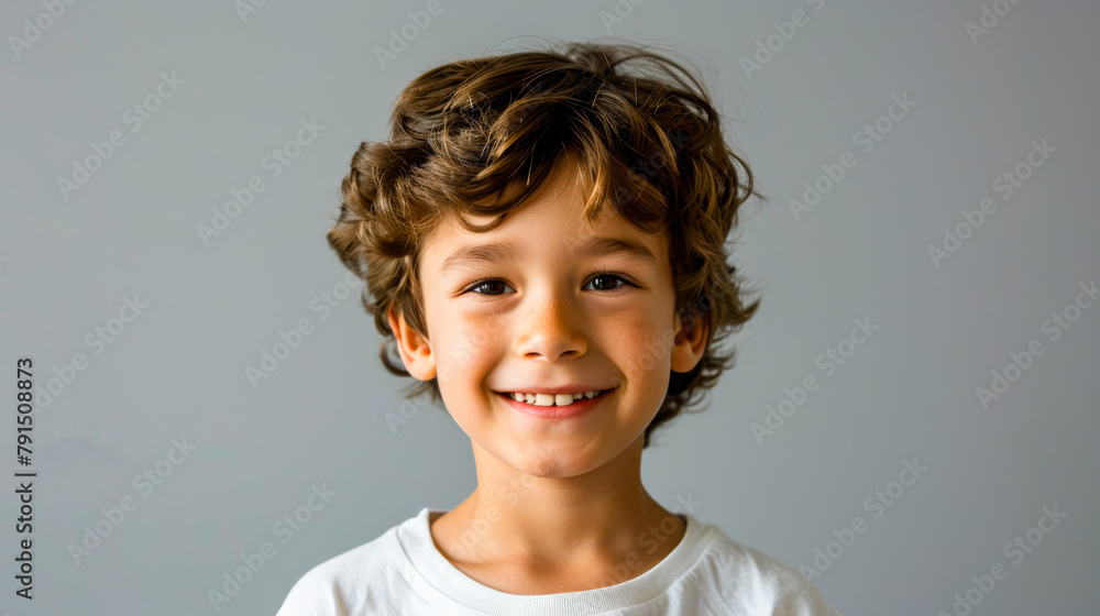 Bright Summer Day Portrait of Smiling Young Boy Bright Summer Day Portrait of Smiling Young Boy
