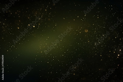 Olive glitter texture background with dark shadows, glowing stars, and subtle sparkles with copy space for photo text or product, blank empty copyspace