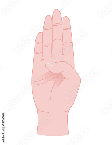Human hand palm gesture vector illustration isolated on white background © An-Maler