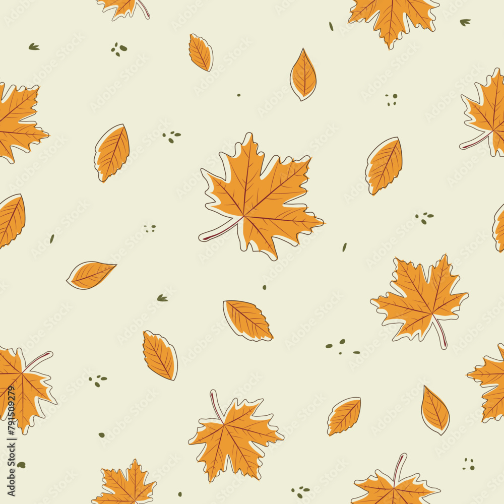 Obraz premium Autumn seamless pattern. foliage, leaves background.