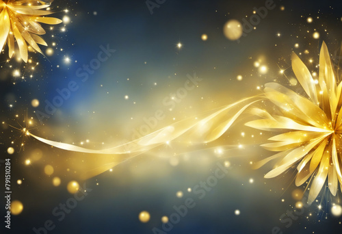 Blue and gold Abstract background, for new yeas eve cards and more photo