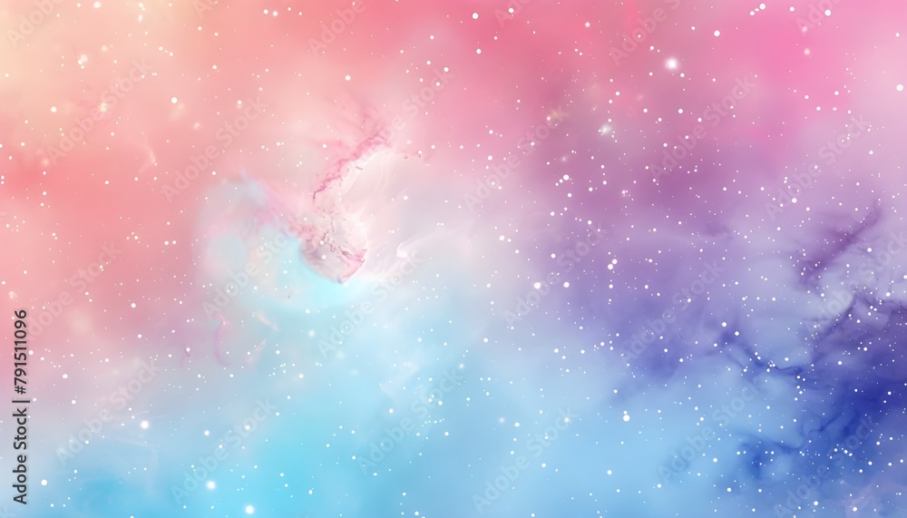 Abstract pastel sky background with particles galaxies stars