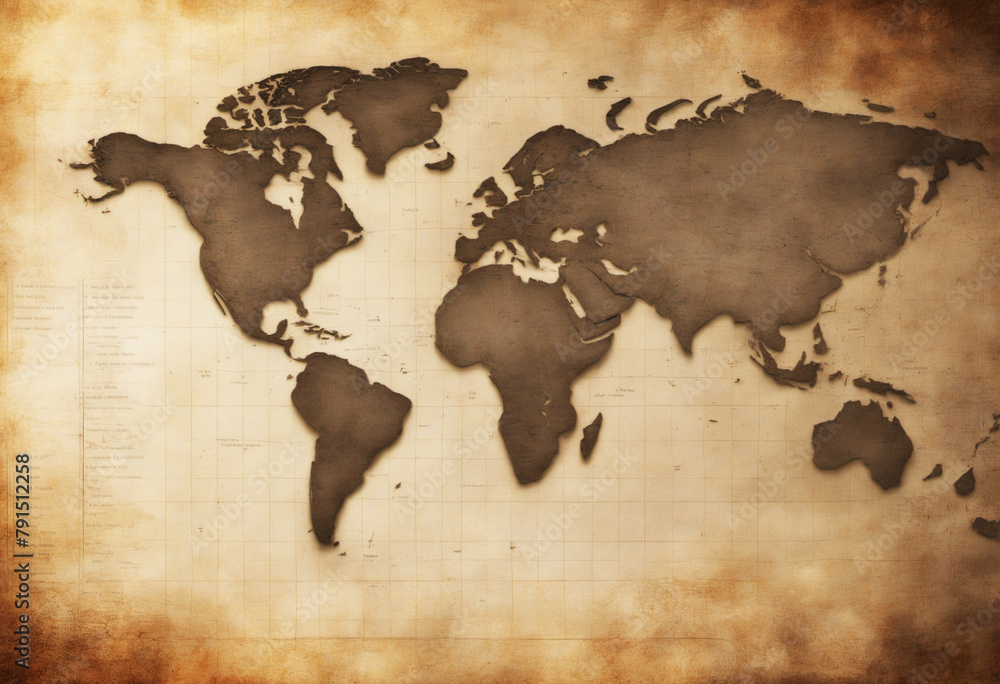 abstract world map, vintage style