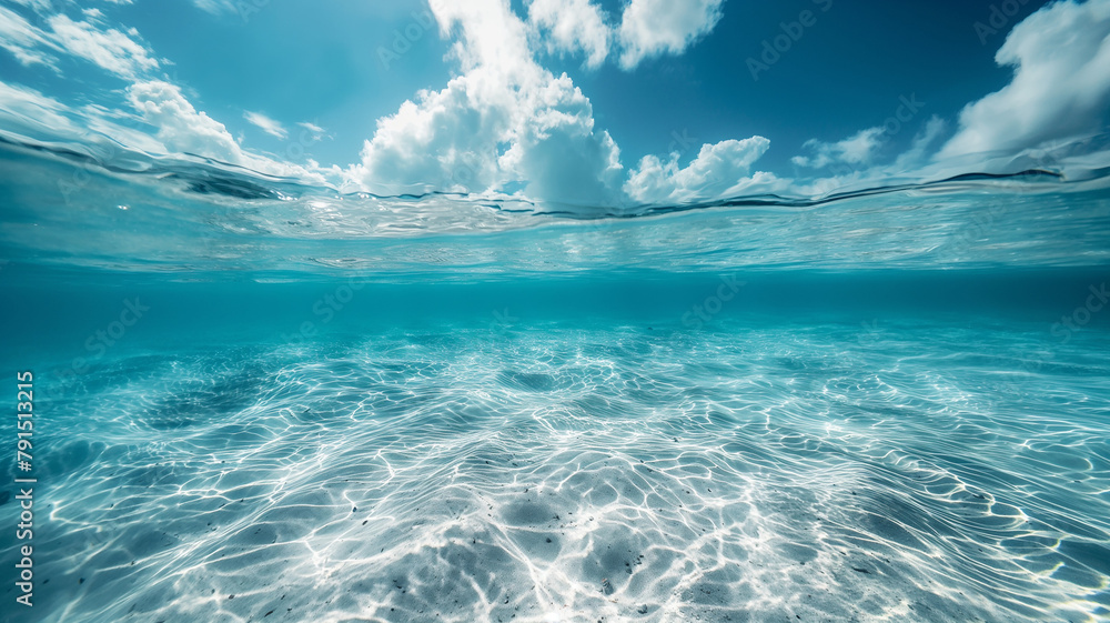 Panorama of a beautiful white sand beach and turquoise water. Holiday summer beach banner. Summer concept background.