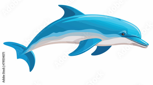 Dolphin vector 2d flat cartoon vactor illustration