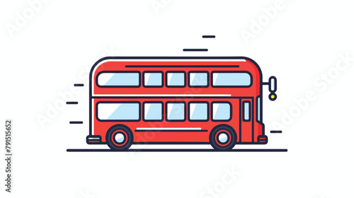 Double decker bus line icon. linear style sign for © Hyper