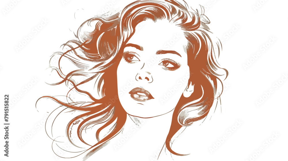 Beautiful Woman s face Illustration Vector graphic 