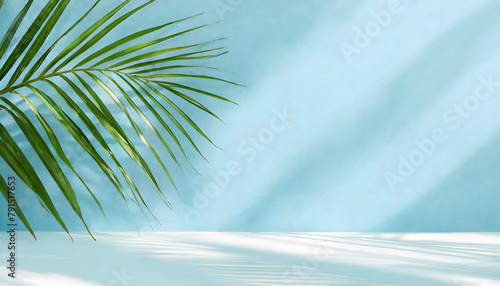 Palm Tree Silhouetted Against Blue Sky. Generative AI