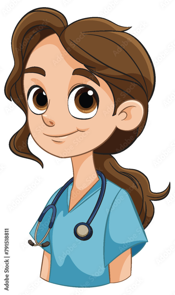 Vector illustration of a smiling female nurse Vector illustration of a smiling female nurse