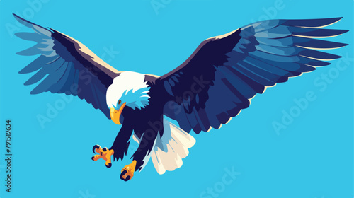 Eagle logo animal flag design vector template 2d fl