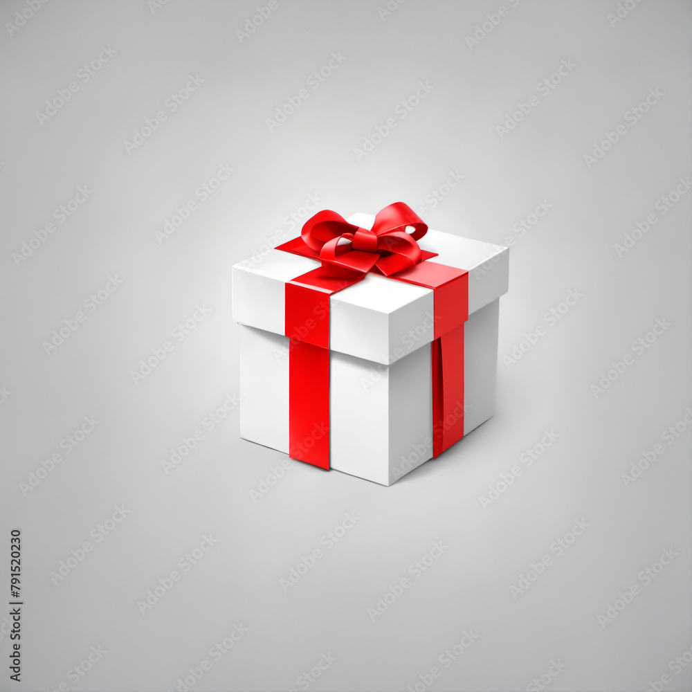 Obraz premium gift box with red ribbon