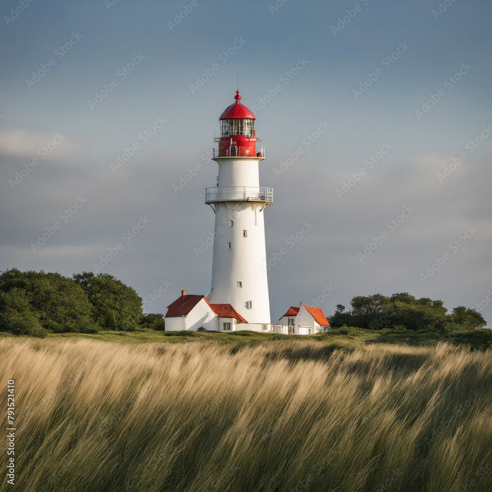 Wonderful Germany Landscape, A beautiful lighthouse on the East Frisian coast Wonderful Germany Landscape, A beautiful lighthouse on the East Frisian coast
