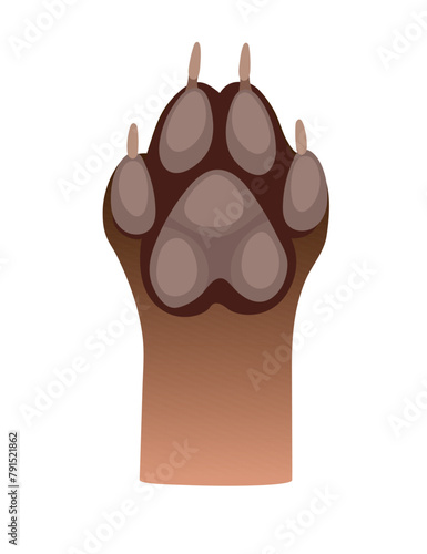 Dog paw cartoon simple animal part design vector illustration isolated on white background