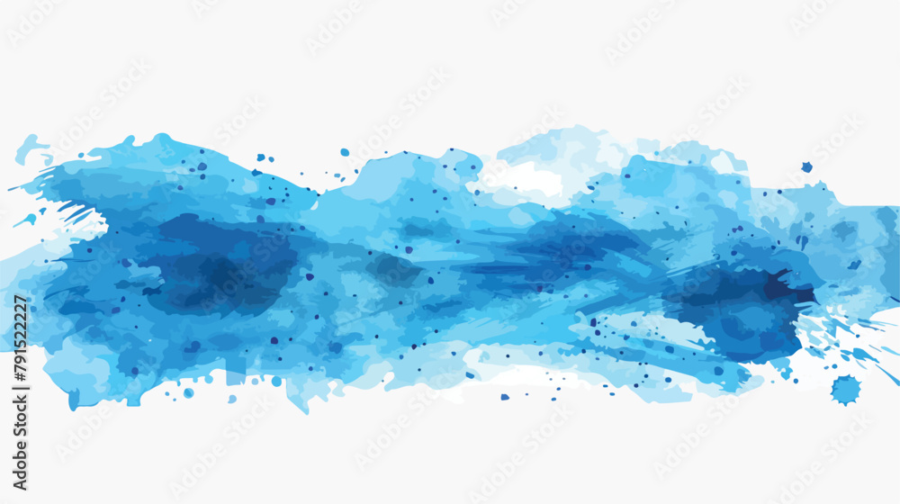 Blue water color paint background vector Hand drawn