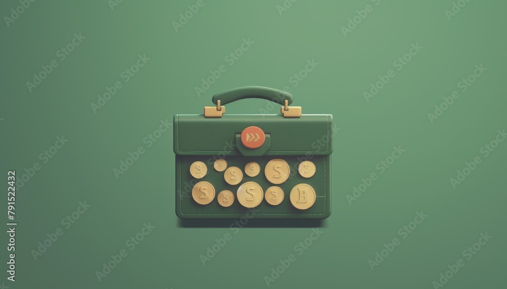 Closeup of a strong green leather briefcase filled with various currencies, illustrating the substantial buying power and influence of the wealthy Closeup of a strong green leather briefcase filled with various currencies, illustrating the substantial buying power and influence of the wealthy
