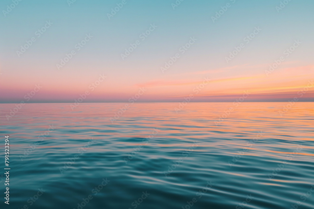 Serene beauty of a minimalist sunset, with a gradient of warm colors filling the sky above a tranquil horizon.