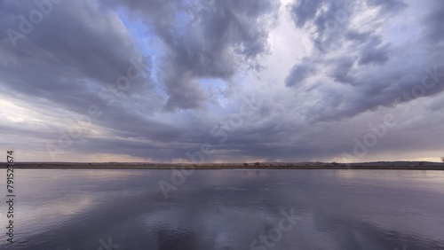 sunset over the lake