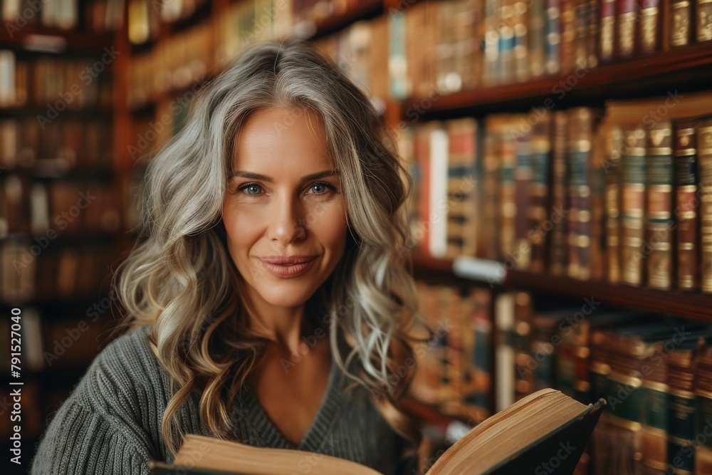 A focused young woman is fully engrossed in a book, conveying a sense of tranquility and learning A focused young woman is fully engrossed in a book, conveying a sense of tranquility and learning
